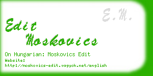 edit moskovics business card